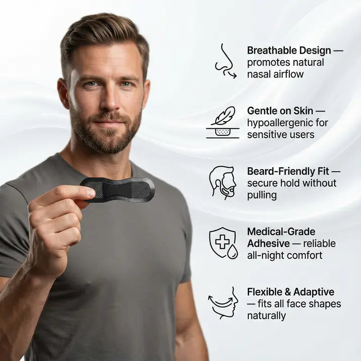 SleepPro Mouth Tape - Wake Up Energized with Deeper Sleep, Zero Snoring & Better Breathing