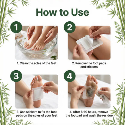 Herbal Detox Foot Patches - Natural Body Detox, Reduced Fatigue & Improved Circulation - Feel Lighter Every Morning