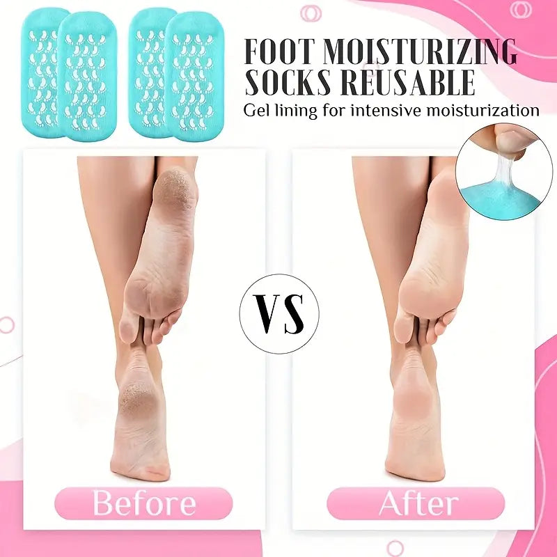 🧦 Silicon Moisturising Socks | Hydrate and Repair Cracked Heels | Buy 1 Get 1 FREE