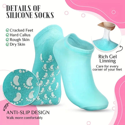 🧦 Silicon Moisturising Socks | Hydrate and Repair Cracked Heels | Buy 1 Get 1 FREE